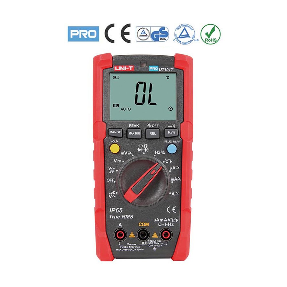 UT-191T UT-191T Multímetro digita true RMS IP65 con temperatura "UNI-T" - Imagen 1