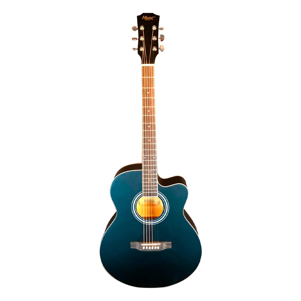 VZ-C19BK VZ-C19BK Guitarra acústica negro 40" con corte con varilla de calibre con funda "VOZZEX" - Imagen 1
