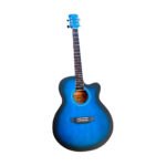 VZ-C19BLS Guitarra acústica azul 40" con corte con varilla  de calibre con funda   "VOZZEX"