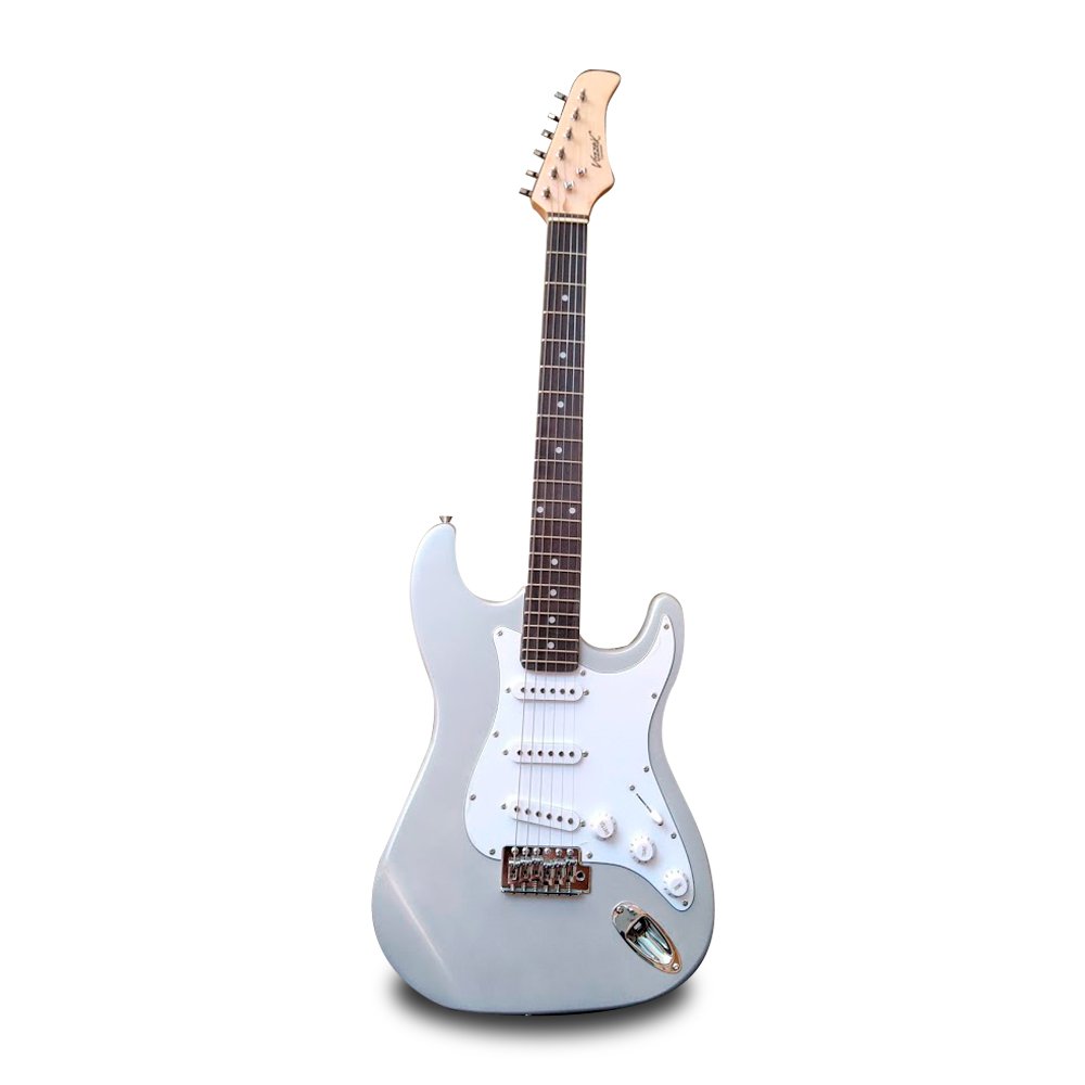 VZ-ST309-01 SL VZ-ST309-01/SL Guitarra eléctrica 3 pastillas color silver con funda "VOZZEX" - Imagen 1