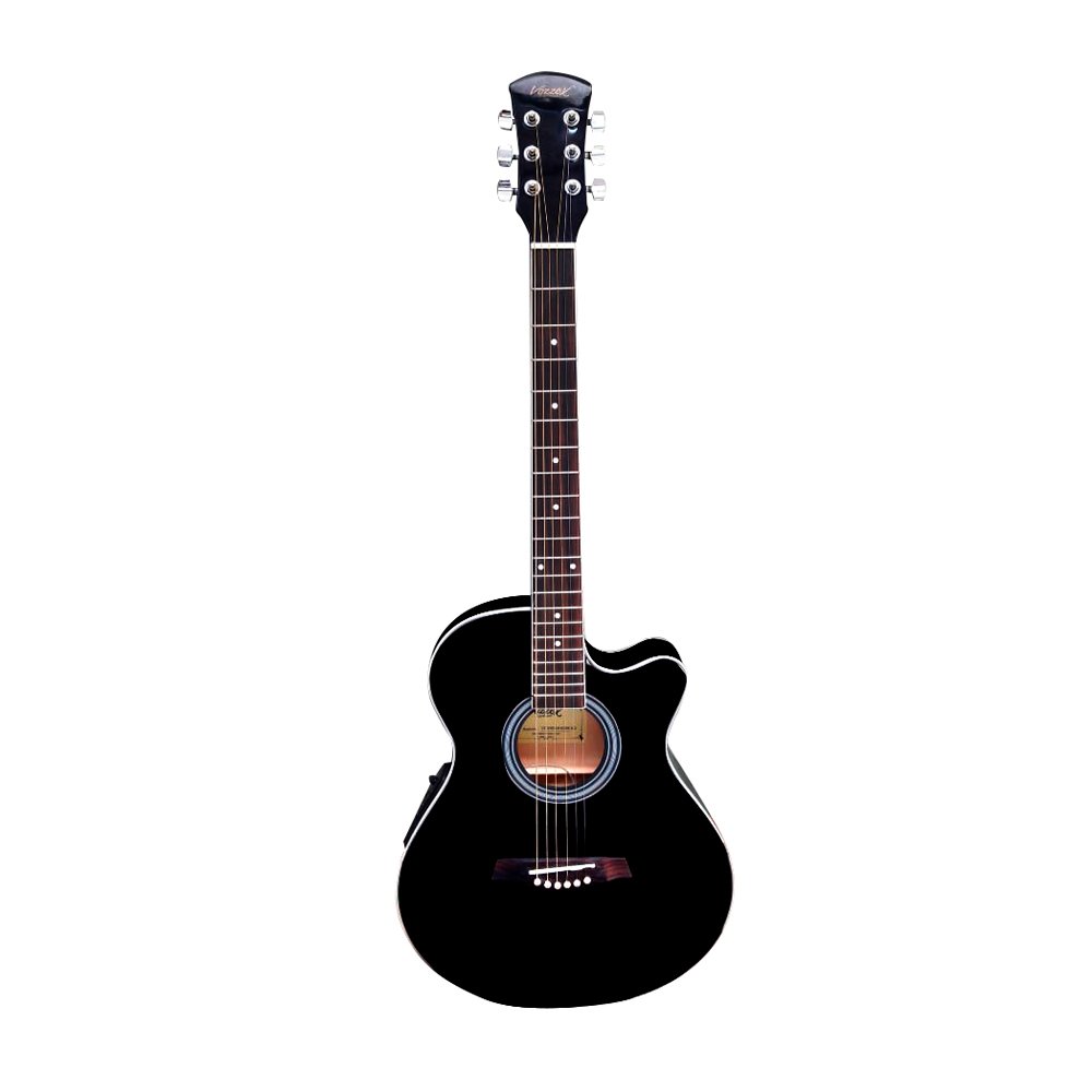 VZ-W024AC BK-EQ VZ-W024AC/BK-EQF Guitarra electroacústica negra 40" c/funda "VOZZEX" - Imagen 1