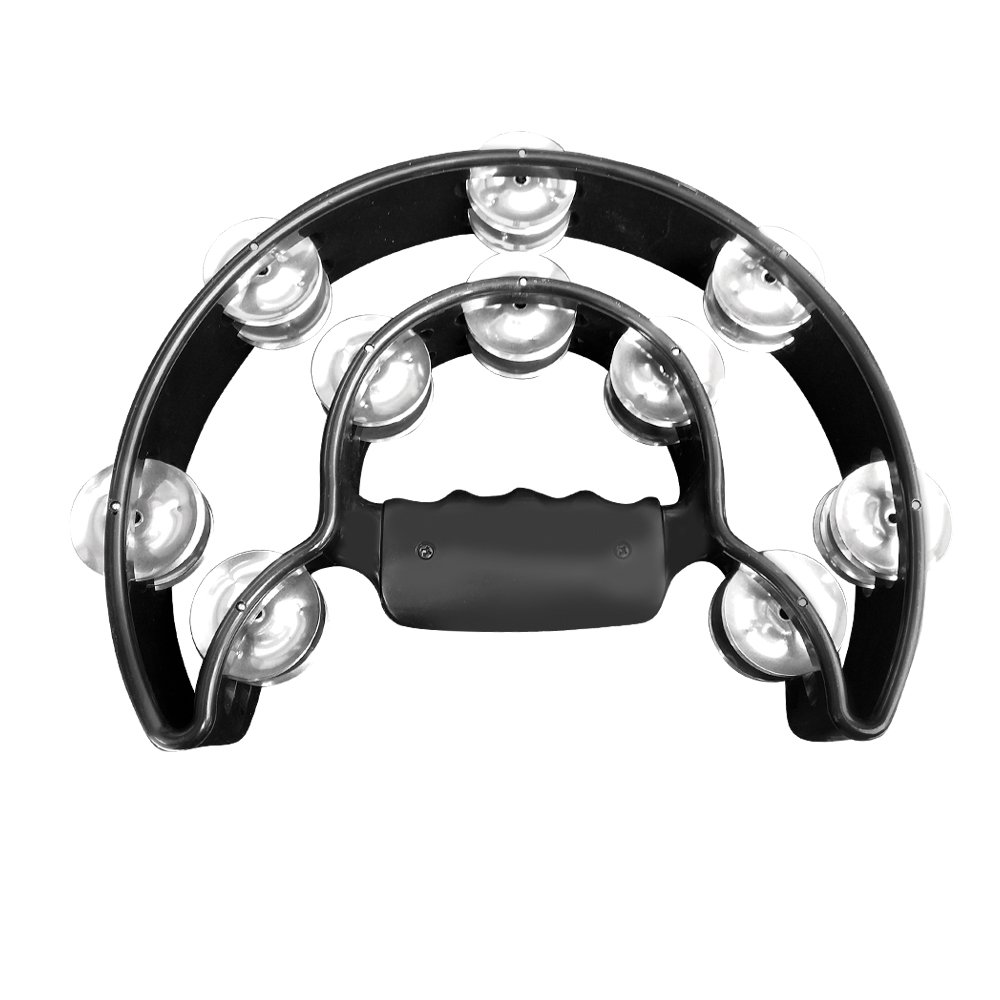 RTB002-BK RTB002-BK Pandereta de mano (Doble fila) color NEGRO "ROMEO" - Imagen 1