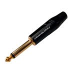 LN-138-BK Conector Plug mono (TS dorado) de 6.3mm negro "LN-ACOUSTICS"