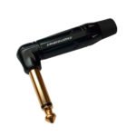 LN-148-BK Conector Plug mono (TS dorado) de 6.3mm negro en forma de L "LN-ACOUSTICS"