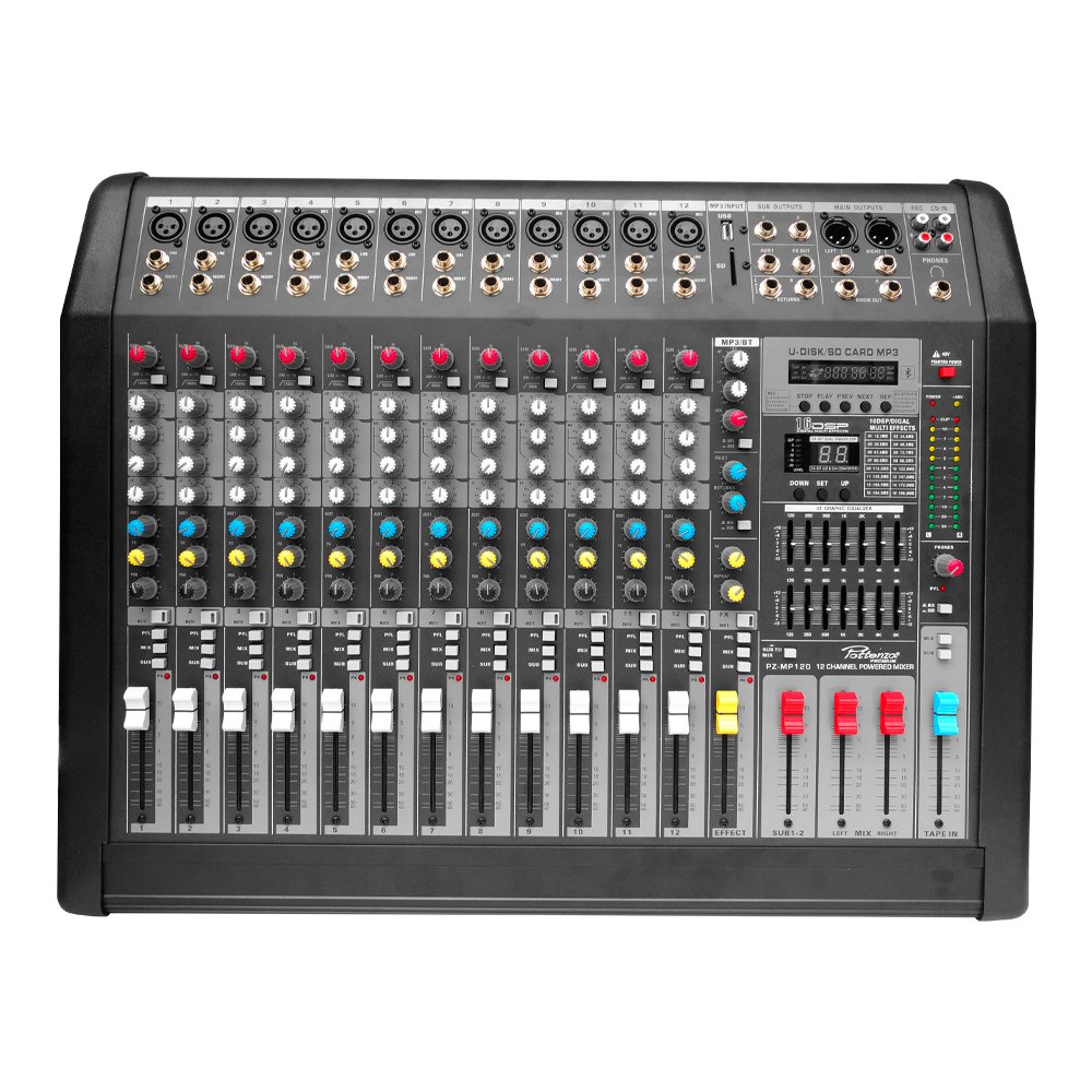 PZ-MP120 PZ-MP120 Consola de 12 canales 2x350W con USB D.VEN. BLUETOOTH "POTTENZA PREMIUM" - Imagen 1