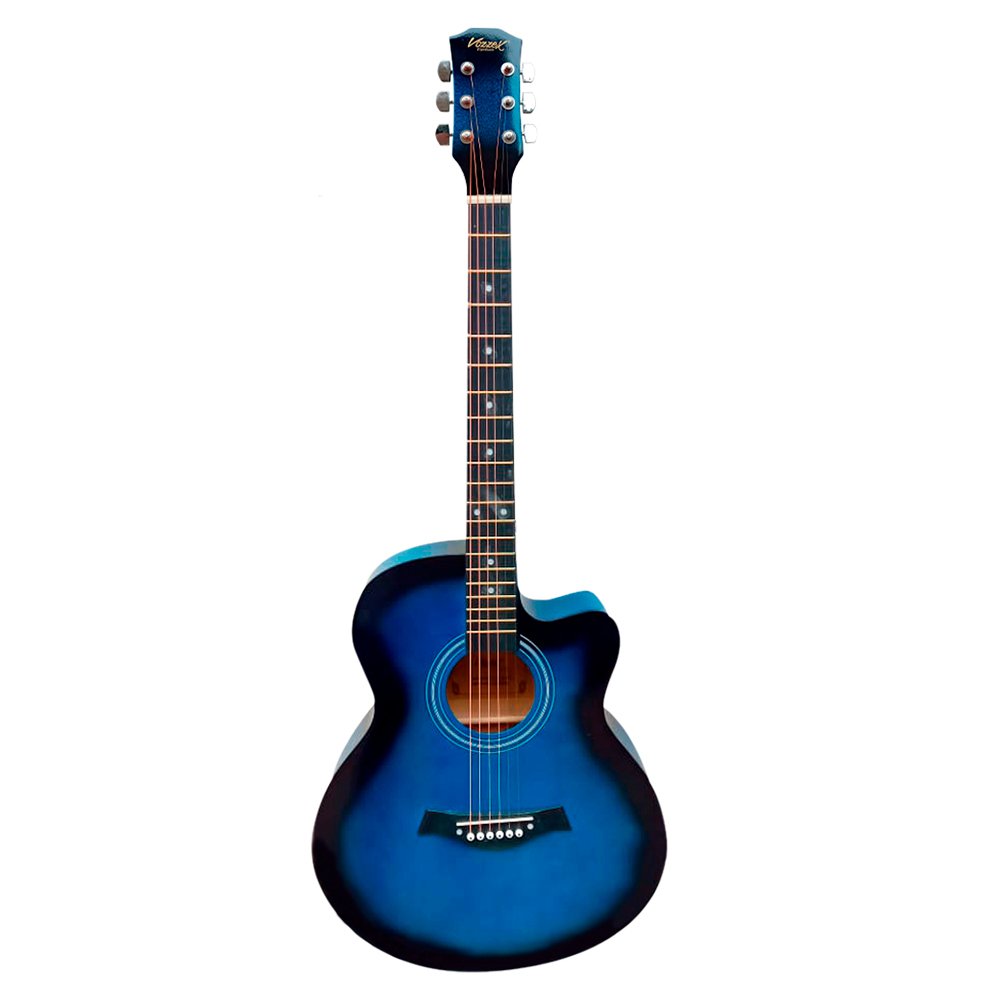 VZ-CH4001-BLS web VZ-CH4001/BLS Guitarra acústica 39" azul con corte con funda "VOZZEX" - Imagen 1