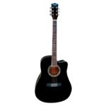 VZ-CHD11/BK Guitarra acústica 41" negro con corte con funda "VOZZEX"