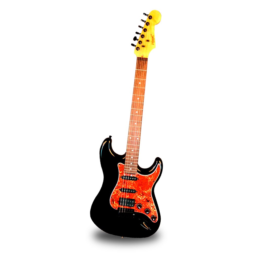VZ-SEST-230-BK VZ-SEST-230/BK Guitarra eléctrica 3 pastillas negro con funda "VOZZEX" - Imagen 1