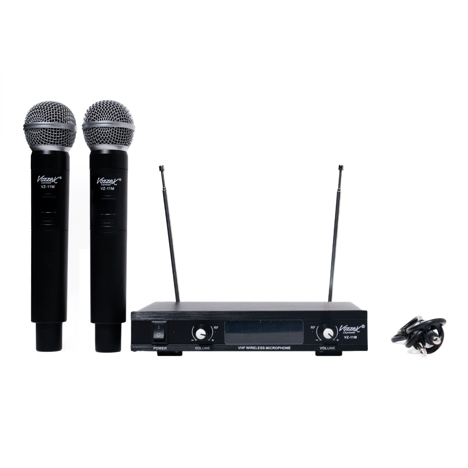 01 VZ-11M# SISTEMA D/MICROFONO INALAMBRICO VHF DUAL D/MANO C/SALIDA BALANCEADA POR CANAL Y DISPLAY TX/RX "VOZZEX" - Imagen 1