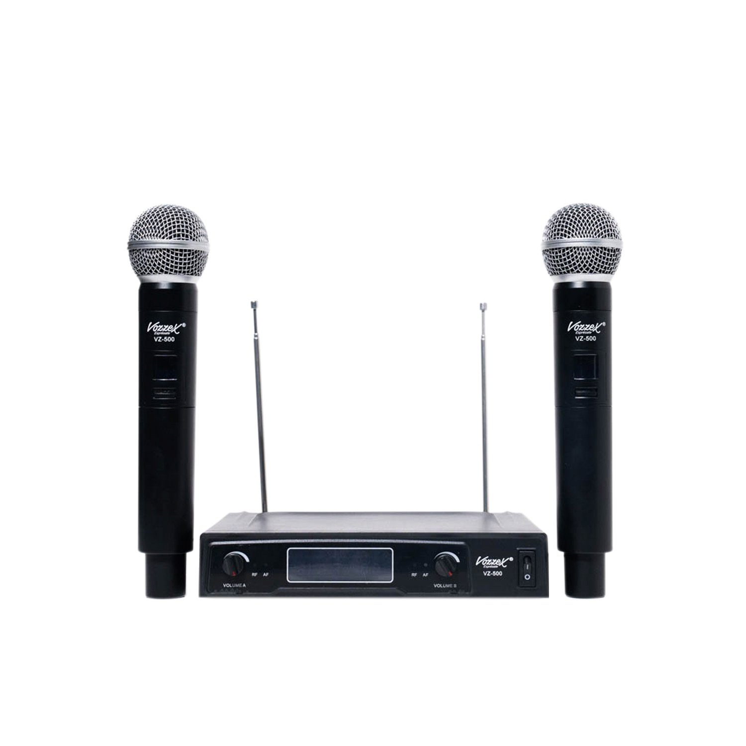 post 2 Vozzex VZ-500# Sistema de Microfono Inalambrico VHF Dual de Mano C/Salida Balanceada y Display TX/RX - Imagen 1