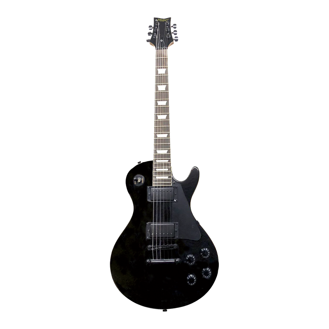 VZ-LP-02BKDK web VZ-LP02BK-DK GUITARRA ELECTRICA T/LES PAUL 39" COLOR NEGRO C/FUNDA "VOZZEX" - Imagen 1