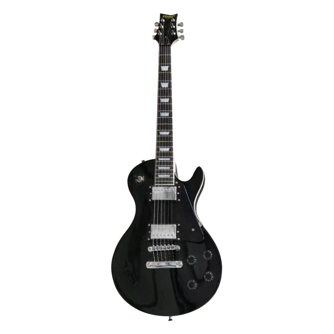 VZ-LP02BK-WH web VZ-LP02BK-WH GUITARRA ELECTRICA T/LES PAUL 39" COLOR NEGRO-BLANCO C/FUNDA "VOZZEX" - Imagen 1