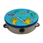 VZ-PN160-BL PANDERETA DE MANO P/NIÑO C/DISEÑO DE NOTAS MUSICALES «VOZZEX»