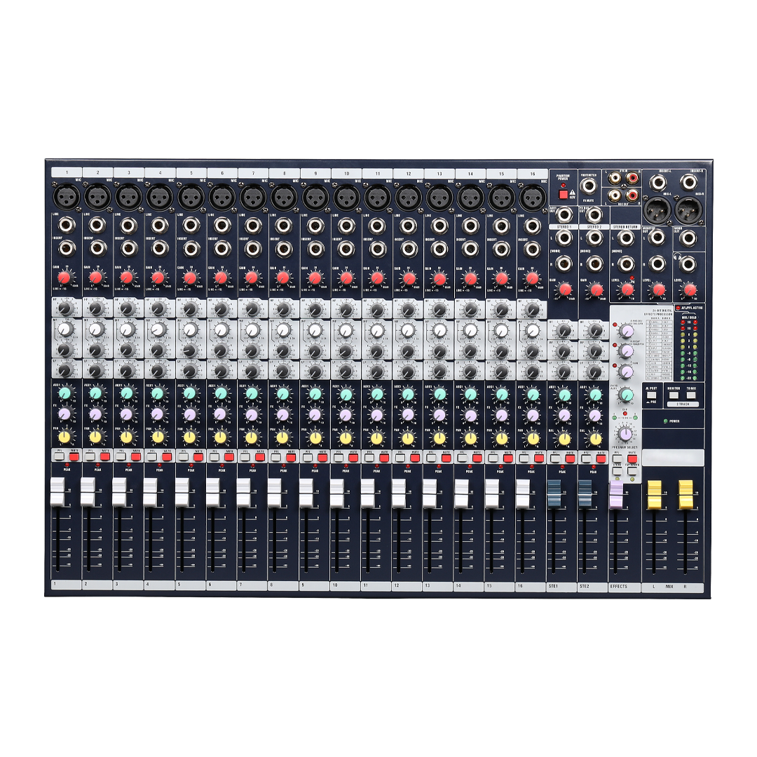 PZ-EF16 WEB PZ-EF16 MEZCLADORA DE AUDIO DE 16 CANALES + 2 CH STEREO C/DSP/48V PHANTOM "POTTENZA" - Imagen 1