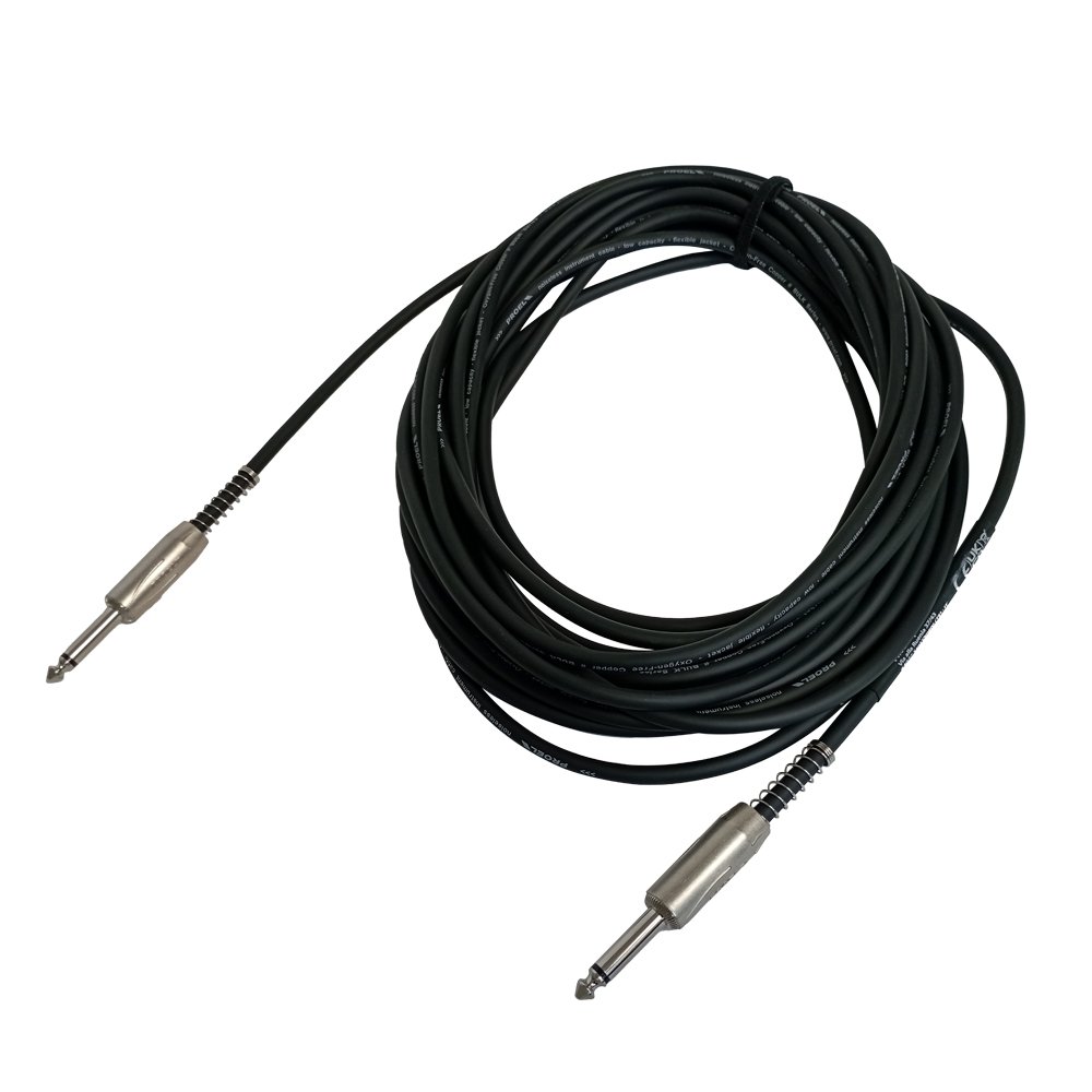 bulk100lu10 HD web BULK100LU10 CABLE PLUG MONO 6.3MM A PLUG MONO 6.3MM CON RESORTE DE 10M «PROEL» - Imagen 1