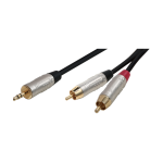 BJJ322/3M CABLE 1 PLUG STEREO 3.5MM A 2 PLUG RCA 3M - SILVER "SOUNDKING"