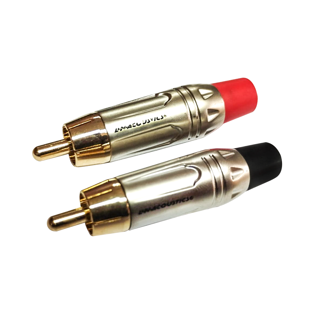 LN-04PX-BKR-web.png LN-04PX-BK/R CONECTOR PLUG RCA PLATEADO NEGRO Y ROJO "L&N-ACOUSTICS" - Imagen 1