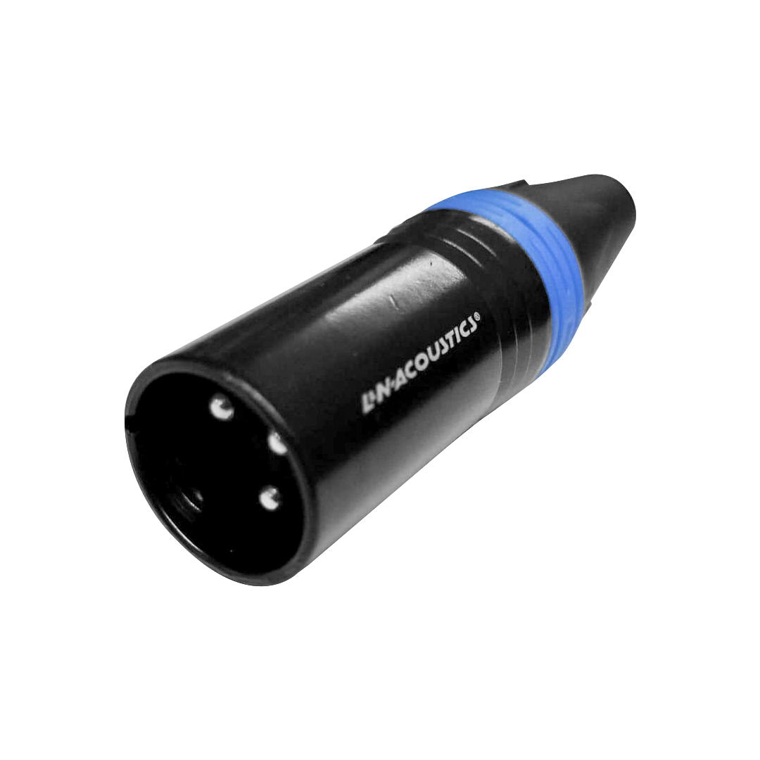 LN-1032-2BL-WEB-1.png LN-1032-2BL CONECTOR PLUG XLR BLACK - BLUE RING "L&N-ACOUSTICS" - Imagen 1