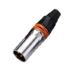 LN-1135PG/BK CONECTOR PLUG XLR SL/BL - BLACK RING C/PINES DORADOS "L&N-ACOUSTICS"