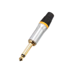 LN-153APG CONECTOR PLUG MONO 6.35MM SILVER/BLACK-YELLOW RING "L&N-ACOUSTICS"