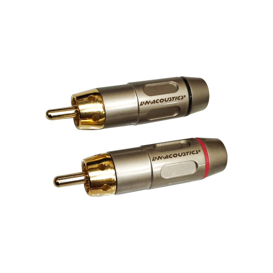 LN-5025-RD-BK-WEB.png LN-5025-RD/BK CONECTOR PLUG RCA SILVER (RED/BLACK RING) C/PIN DORADO "L&N-ACOUSTICS" - Imagen 1