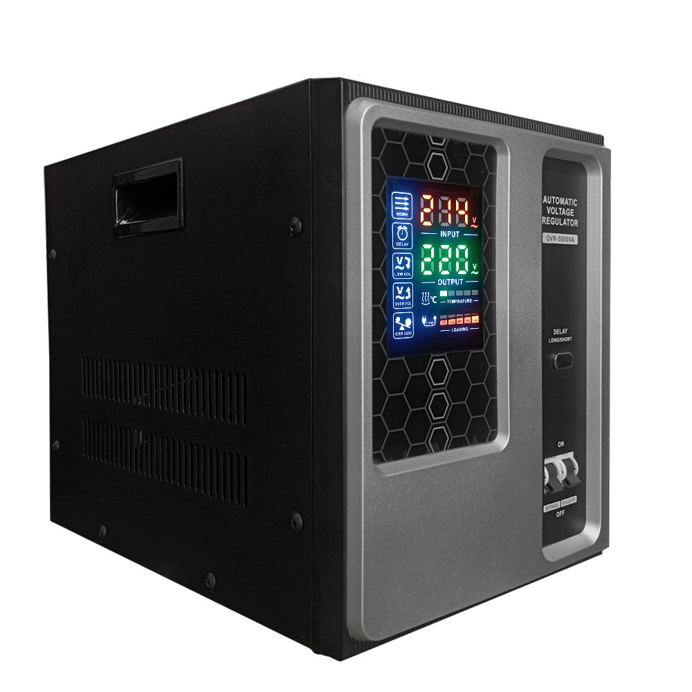 QVR-5000VA-3-4-WEB.jpg QVR-5000AV ESTABILIZADOR SERVO. C/PANTALLA «PRASEK» - Imagen 1