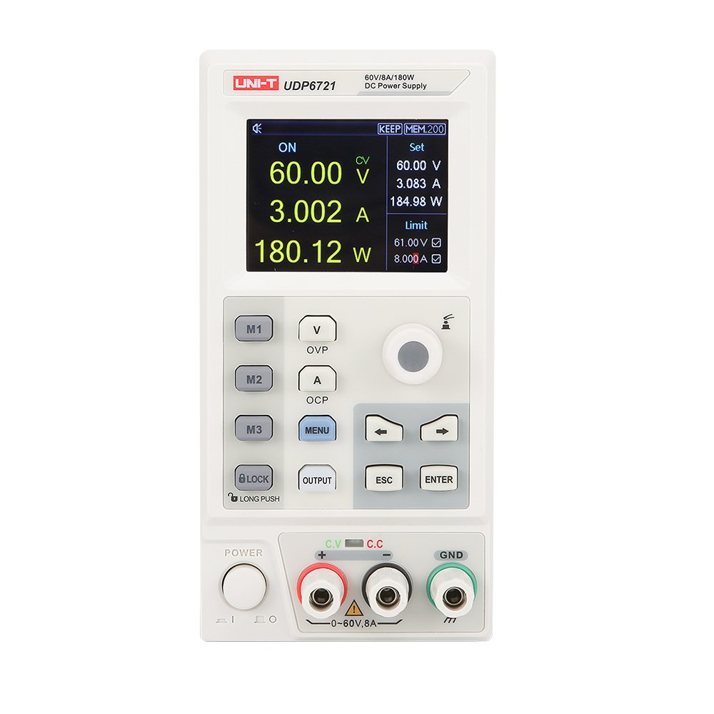 UDP6721_B-L-WEB3.jpg UDP6721 FUENTE D/ALIMENTACION DC LINEAL PROGRAMABLE-1CANAL 180W 60V 8A / CONECTIVIDAD RS-232 «UNI-T» - Imagen 1